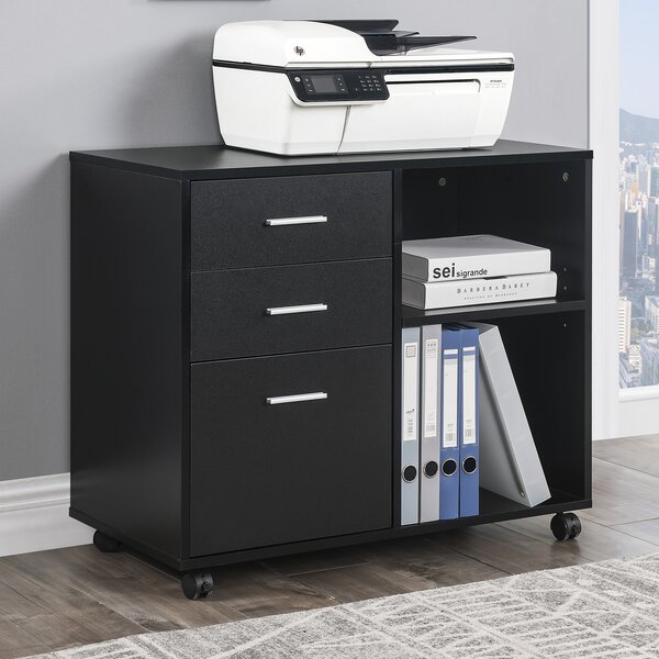 Inbox Zero 3 Drawer Mobile  Lateral Filing  Cabinet  Wayfair